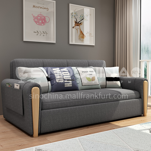 YT-802 customer Nordic modern and simple sleepable sofa bed + multifunctional foldable sitting and sleeping dual purpose + inner frame full iron frame + two material options